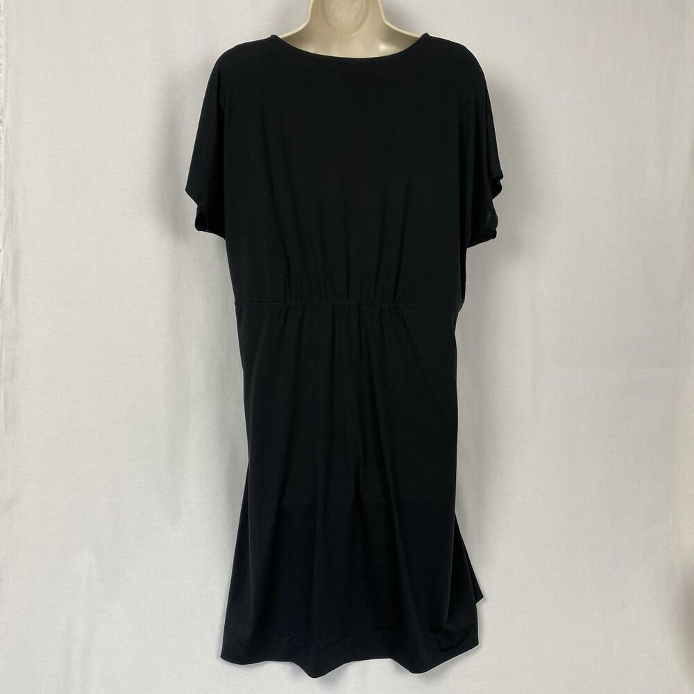 Soma Nightgown Womens Large Black Crochet Lace Short Sleeve Knit Chemise Lounge - Picture 2 of 9
